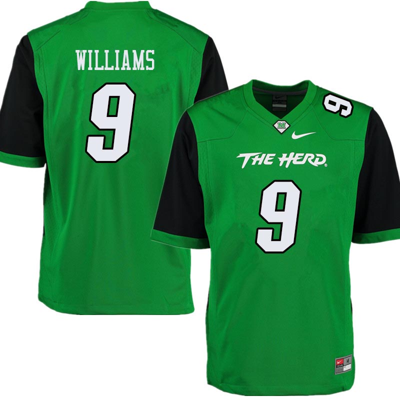 Men #9 Marcel Williams Marshall Thundering Herd College Football Jerseys Sale-Green - Click Image to Close